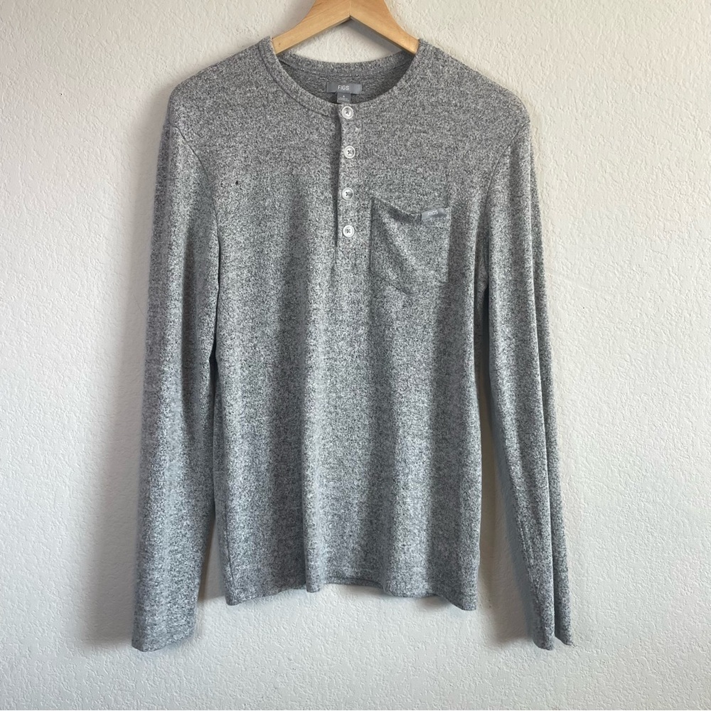 FIGS Gray Long Sleeve Super Soft Knit Pullover Lightweight Sweater Size Small
